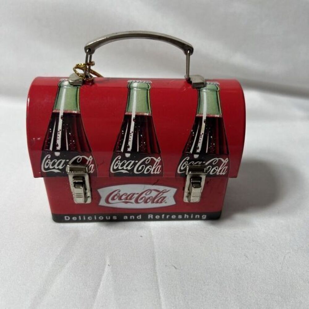 Coca Cola Metal Domed Lunchbox Christmas Collectible Ornament -Coke